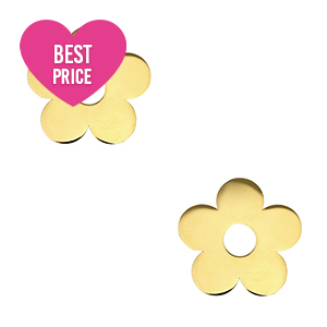 Stainless steel charms flower Gold