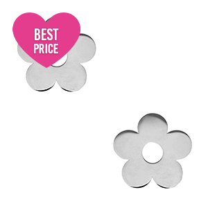 Stainless steel charms flower Silver
