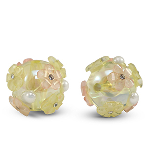 Acrylic beads flower Yellow-pink