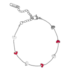Stainless steel bracelets hearts Silver