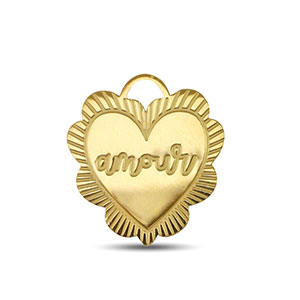 Stainless steel charms ''amour'' Gold