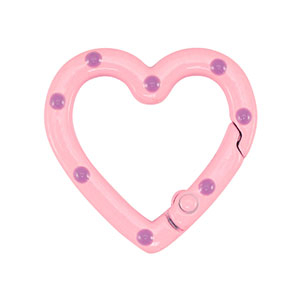 Colourful jewellery findings key chain heart Pink-Purple