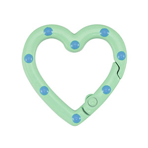 Colourful jewellery findings key chain heart Green-Blue