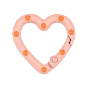 Colourful jewellery findings key chain heart Pink-Orange