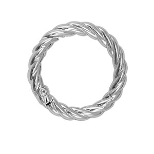 Jewellery findings key chain ring twisted Silver