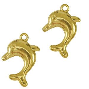 Stainless steel charms dolphin Gold