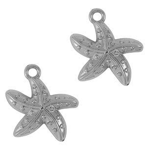 Stainless steel charms starfish Silver