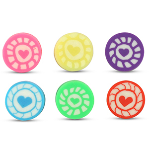 Polymer beads round heart Multicolour