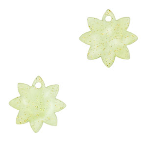 Resin pendants flower Light Green