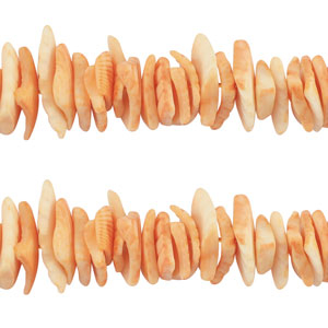 Shell beads chips Orange