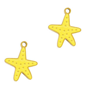 Stainless steel charms starfish Gold-Yellow
