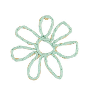 Raffia pendants flower 55mm Mint Green