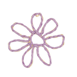 Raffia pendants flower 55mm Lilac