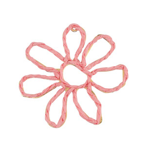 Raffia pendants flower 55mm Light Pink