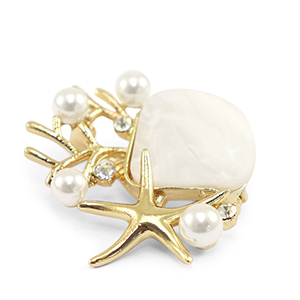 Brooches sealife Pearl White-Gold