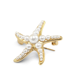 Brooches Starfish with pearls Gold