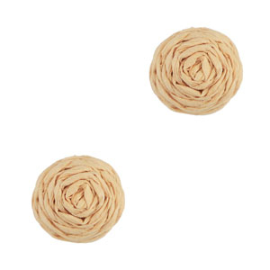 Raffia pendants 12mm Light Peach
