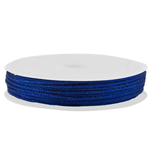 Macram&eacute; bead cord braided 1mm Blue Metallic