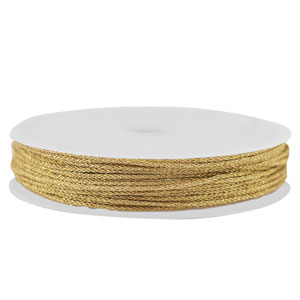 Macram&eacute; bead cord braided 1mm Dark Gold Metallic