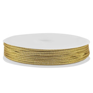 Macram&eacute; bead cord braided 1mm Gold Metallic