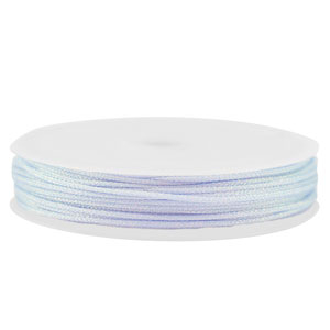 Macram&eacute; bead cord braided 1mm Light Blue-Purple Metallic