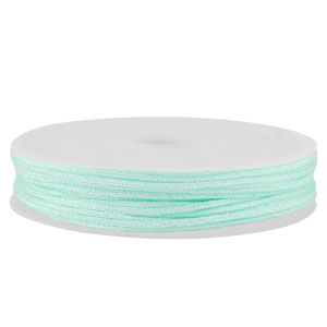 Macram&eacute; bead cord braided 1mm Light Mint Green Metallic