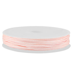 Macram&eacute; bead cord braided 1mm Light Pink Metallic