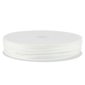 Macram&eacute; bead cord braided 1mm White Metallic