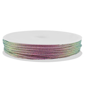 Macram&eacute; bead cord braided 0,8mm Purple Metallic
