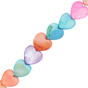 Shell beads heart Multicolour