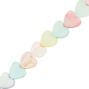 Shell beads heart Multicolour Pastel