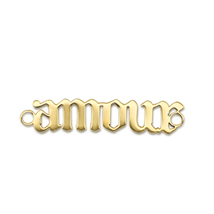 Stainless steel charms connector ''amour'' Gold