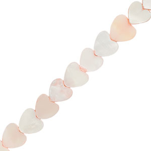 Shell beads heart Light Pink