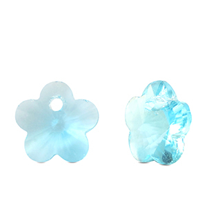 Crystal glass charms flower Aqua