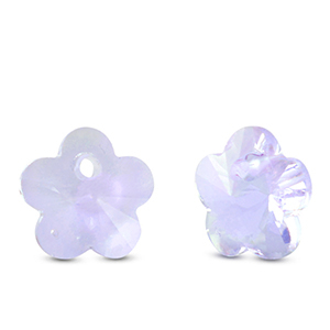 Crystal glass charms flower Light Purple