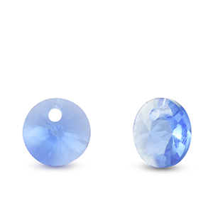 Crystal glass charms round Sapphire Blue