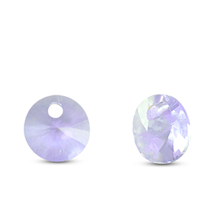 Crystal glass charms round Light Purple