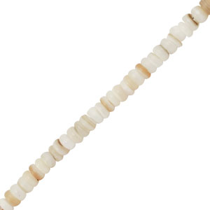 Shell beads disc White-Sand Brown