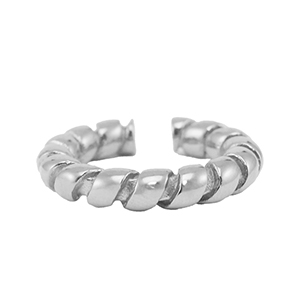 Stainless steel rings twisted Silver