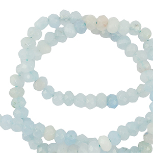 Natural stone beads 4mm faceted polished Ice Blue