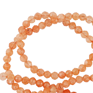 Natural stone beads 3mm faceted polished Light Orange