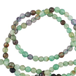 Natural stone beads Quartz 3mm faceted polished Multicolour Green