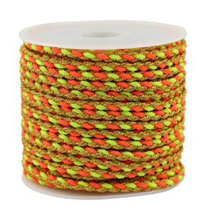 Trendy cord braided 3mm Orange-Yellow-Gold
