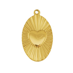 Stainless steel charms heart Gold