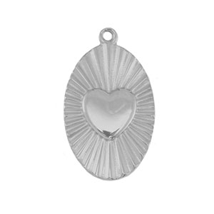 Stainless steel charms heart Silver