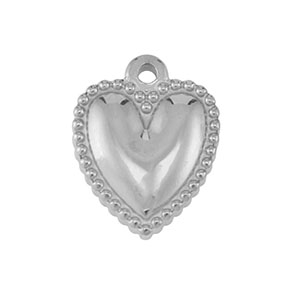 Stainless steel charms heart Silver