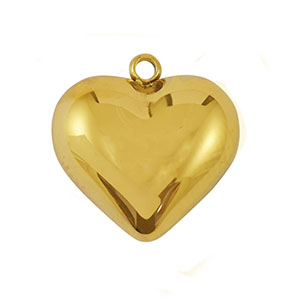 Stainless steel charms heart Gold