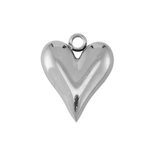 Stainless steel charms heart Silver