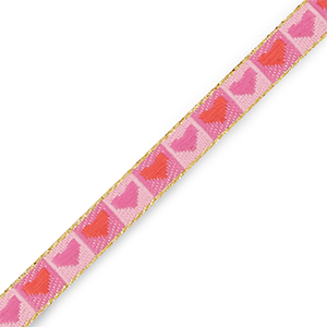 Ribbon text hearts Pink-Red-Gold