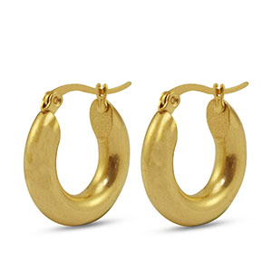 Stainless steel earrings creole 20mm Gold